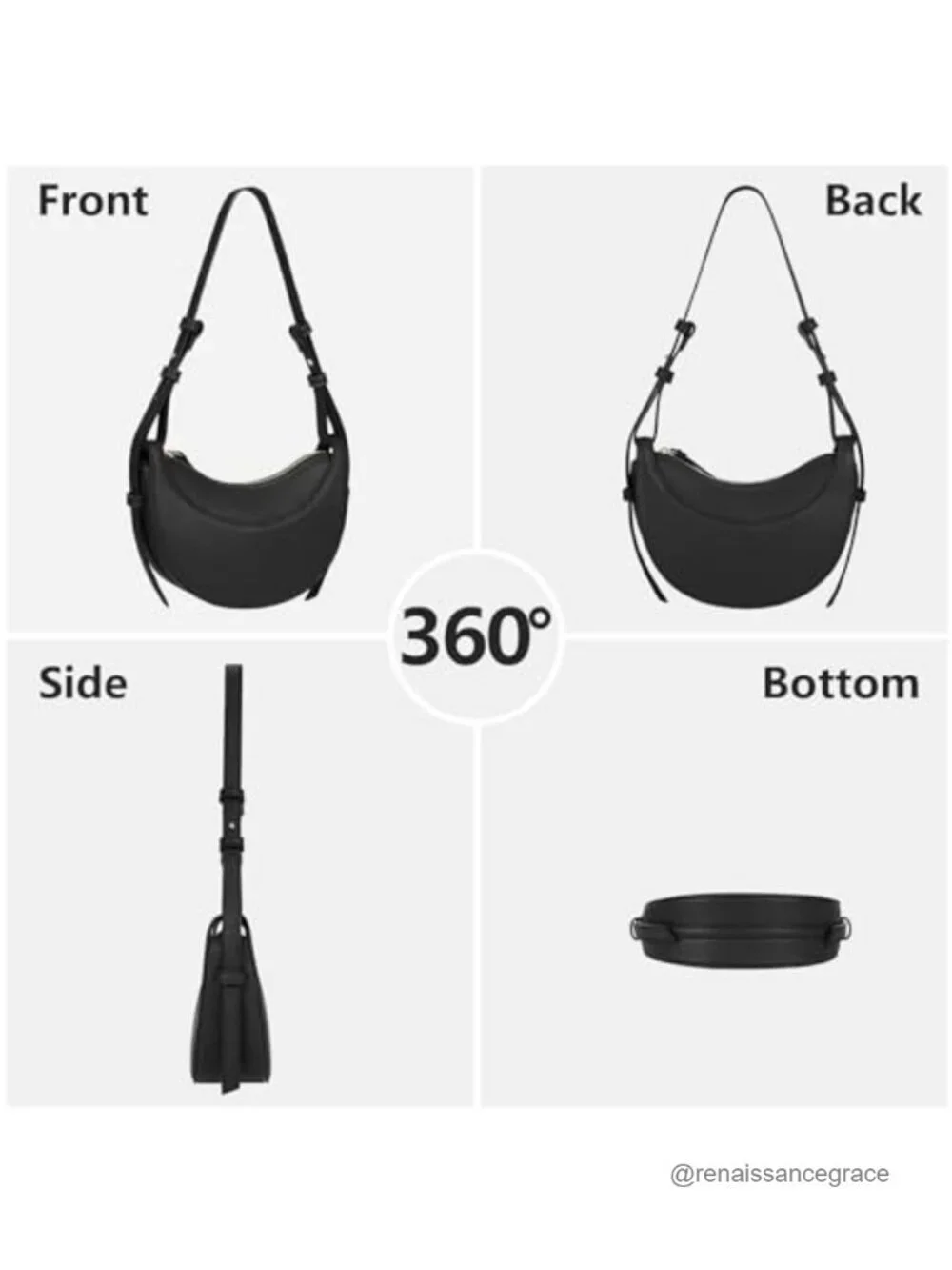 Faux Leather Saddle Bag Women Shoulder Bag Crescent Purse Trendy Crossbody Hobo